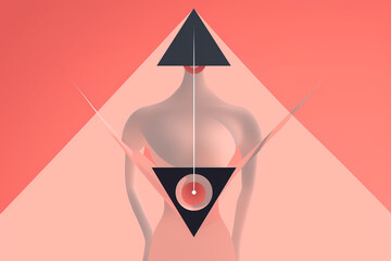 Fototapeta premium Abstract Geometric Shapes Forming the Venus Symbol, Elegant and Modern Women's Day Design