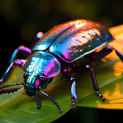 Naklejka premium A Beetle with a Body that Reflects Light