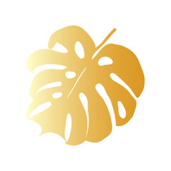 Monstera tropical leaves, greenery design element Monstera leaves, jungle plant. Silhouette of monstera leaf for logo or card ,scrapbook design. Vector illustration, isolate on white background