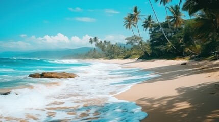 Fototapeta na wymiar Beautiful tropical ocean coast, deserted