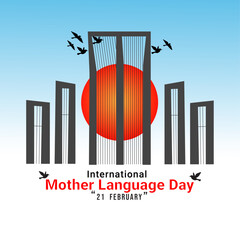 Illustration of Shaheed Minar to celebrate national language day. International mother language day in Bangladesh.