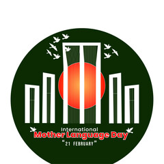Illustration of Shaheed Minar to celebrate national language day. International mother language day in Bangladesh.