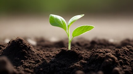 young plant in soil