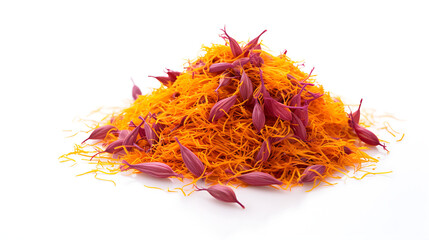 Fototapeta premium Vibrant Saffron Threads, White Background