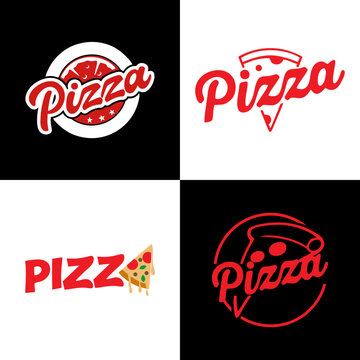 Pizza logo label pack collection