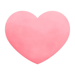 Cute pink heart shape watercolour hand drawing - obrazy, fototapety, plakaty
