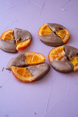 dried orange with chocolate