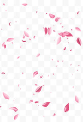 Red Floral Flying Vector Transparent Background.