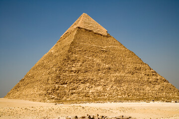Fototapeta na wymiar Egypt Giza pyramid of Khafre on a sunny autumn day
