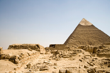 Fototapeta na wymiar Egypt Giza pyramid of Khafre on a sunny autumn day