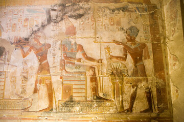 Egypt Abydos Temple of Seti I on a sunny autumn day