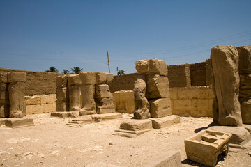 Egypt Abydos temple of Ramesses II on a sunny autumn day