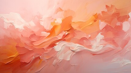 acrylic paint strokes in expressionism. abstract background in pink and peach fuzz colors. Color 2024.