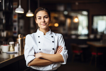 Fototapeta premium portrait of a smiling female chef