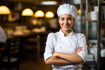 portrait of a smiling female chef