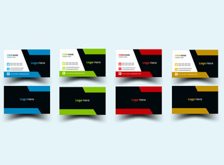  Business cards Modern business cards templates.Business card template design with front and back presentation. modern Luxury Business card design template. business  visiting card design with   compa © MDMursalin