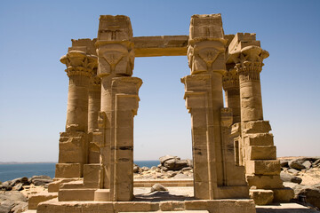 Egypt Aswan Temple New Kalabsha on a sunny autumn day