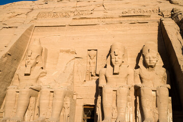 Egypt Abu Simbel temple of Ramesses II sunny autumn day