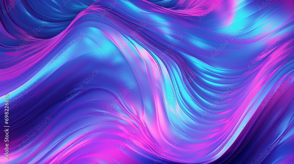 Poster a vibrant neon foil background displaying a psychedelic abstract gradient texture