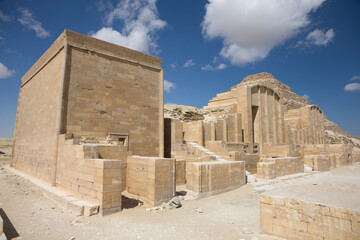 Egypt Saqqara funerary complex of Djosser on a sunny autumn day