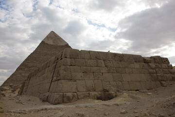 Egypt Cairo Giza Pyramid of Khafre on a sunny autumn day