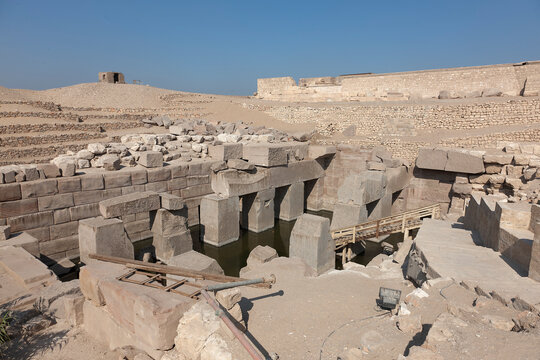 Egypt Abydos tomb of Osiris on a sunny autumn day