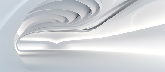 3D geometric abstract wave futuristic light white background. 3d tunnel background. Halway background. alleyway background. - obrazy, fototapety, plakaty