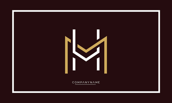 MH or HM Alphabet letters logo monogram