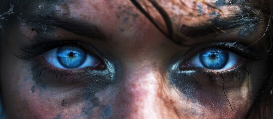 Naklejka premium The eyes ahead, blue.