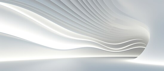 Fototapeta premium 3D geometric abstract wave futuristic light white background. 3d tunnel background. Halway background. alleyway background.