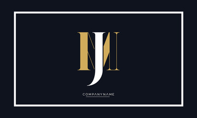 Alphabet letters MJ or JM logo monogram