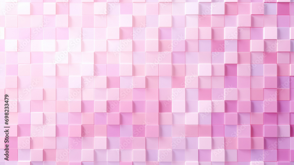 Poster Vibrant pink and white abstract background featuring squares. Perfect for adding pop of color to any design project.