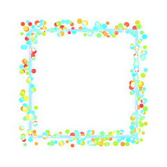 Glittering circles' particle frame. 3d rendering.	