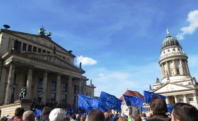 Pro Europa Demo am Brandenburger Tor in Berlin