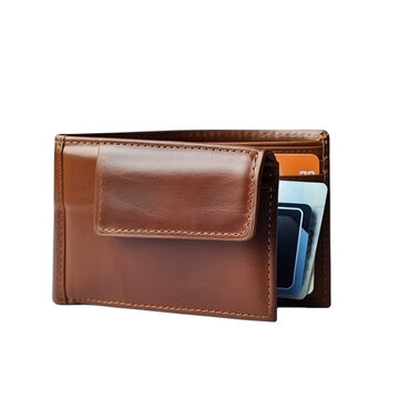 Wallet with Credit Card on transparent background PNG image