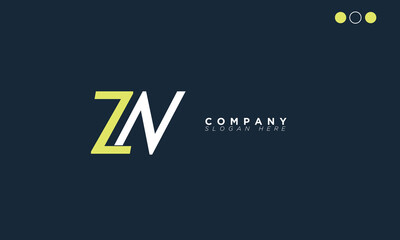 ZN Alphabet letters Initials Monogram logo NZ, Z and N