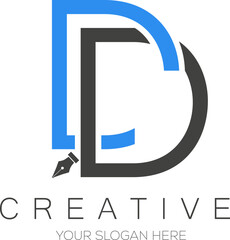 DD letter logo design.  Education letter logo design.