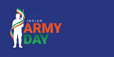 Vector illustration of Indian Army Day, celebrating the victory of the Indian Army on Republic Day Independence Day. Amar Jawan Jyoti. Kargil Victory Day. Indian Army Martyrs Day editable design - obrazy, fototapety, plakaty