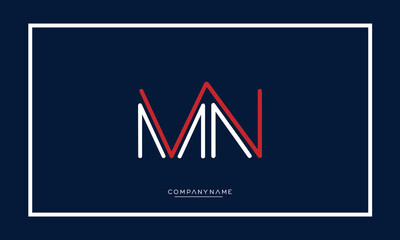 Fototapeta premium MN or NM Alphabet letters icon logo