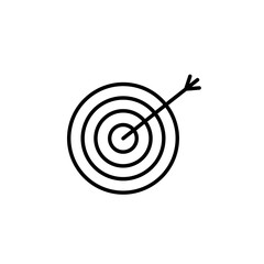 Goal setting vector line icon illustration