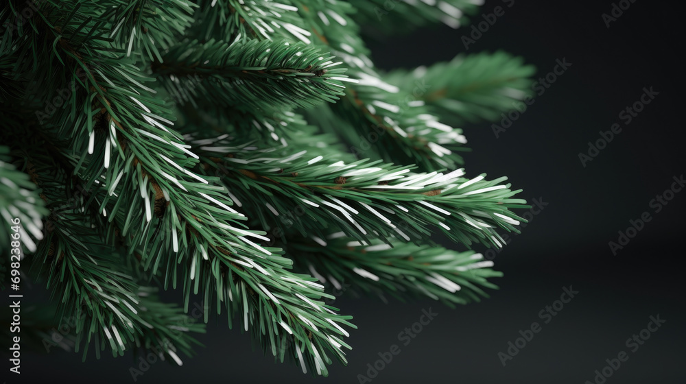 Poster close-up view of pine tree branch. this image can be used to showcase intricate details of nature. .