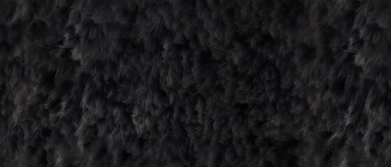 Fototapeta premium Long black fur. Seamless background or texture.