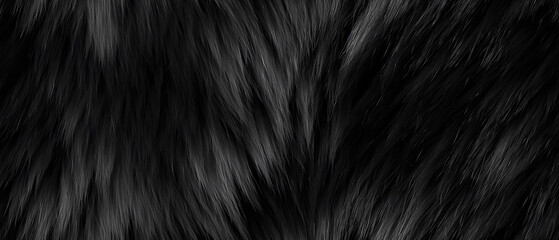 Naklejka premium Long black fur. Seamless background or texture.