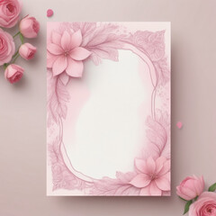 Wedding invitation template special event floral garden pink wedding invitation pink template