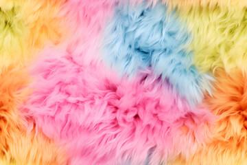 Naklejka na ściany i meble Long colorful spectrum fur. Seamless background or texture.
