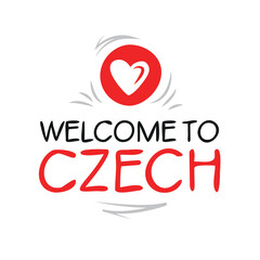Welcome to Czech, Vector Illustration.