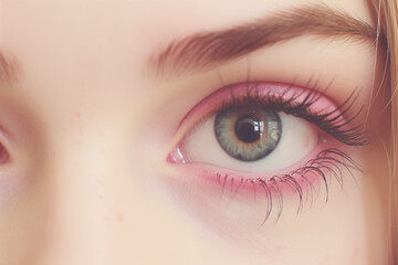 Obraz premium Perfect eye close up macro vision concept, the vision of the future and healthy life concept. View precise to the target.