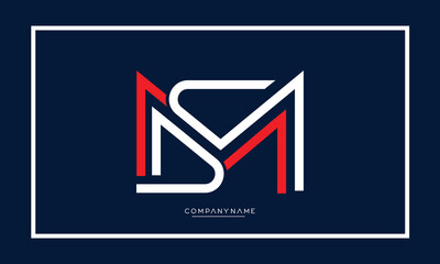 MS or SM alphabet letters logo monogram