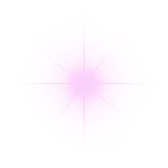 Pink shining star, glare with rays