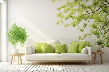 Modern livingroom in green with place for text